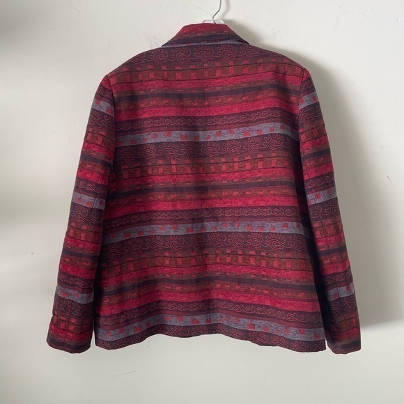 Alfred dunner fall colors blazer interesting pattern with beads - Picture 2 of 3